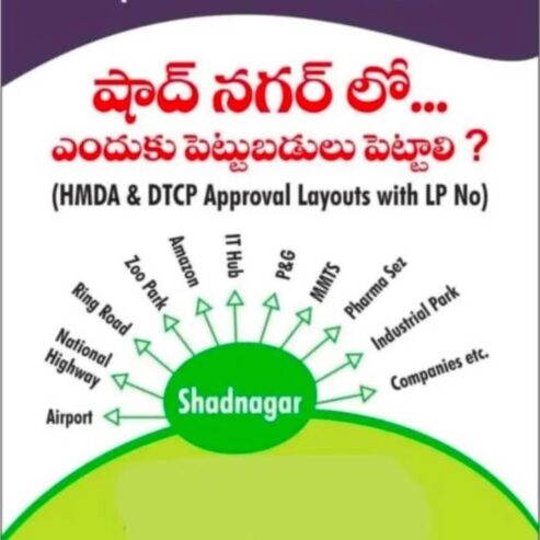 BBG GROUP (TRUE GRANDE COMMERCIAL)SHADNAGAR, PREMIUM VILLA OPEN PLOTS DTCP and TS RERA Approved project and 10 years Monitoring