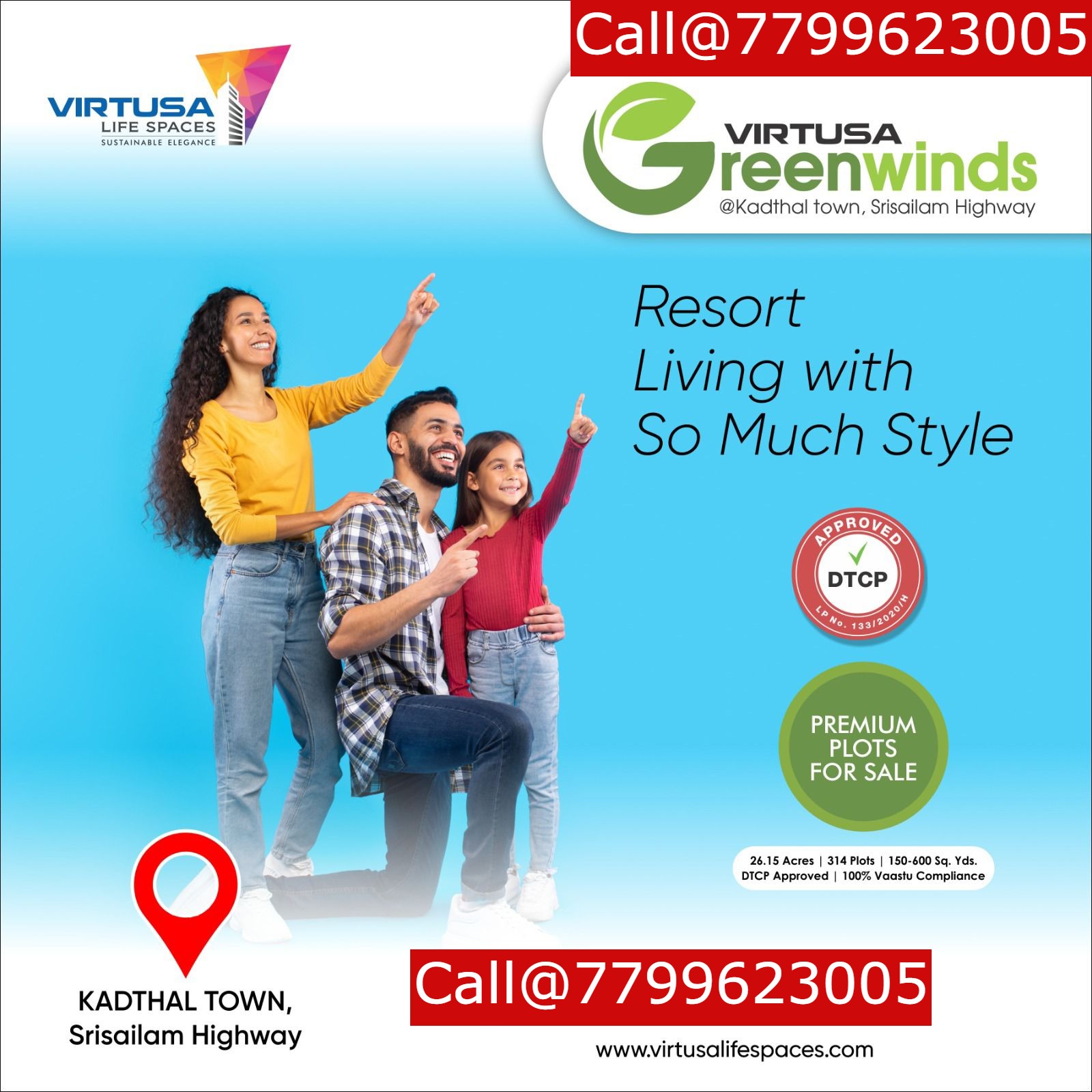 Call@7799623005.Virtusa Green Winds Venture Kadthal,Open Plots,Srisailam Highway Ventures,Low Budget Ventures in Kadthal
