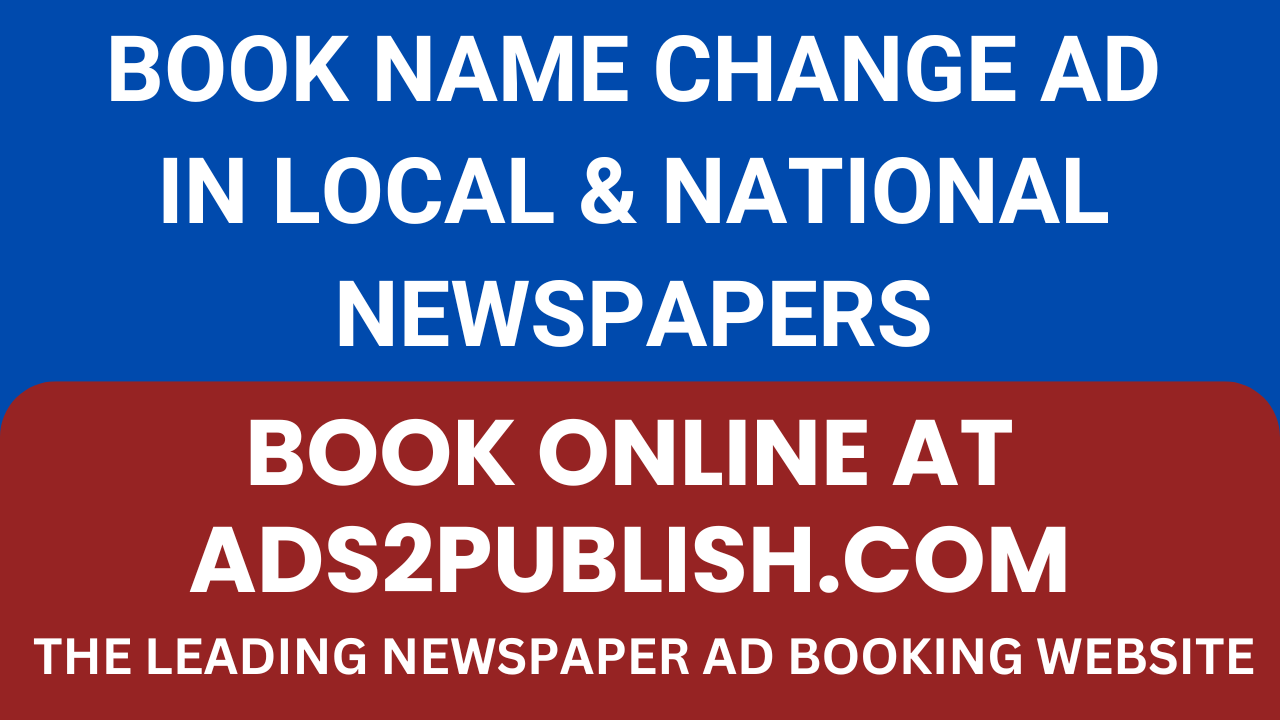 Cost of Name Change Ad in Newspaper