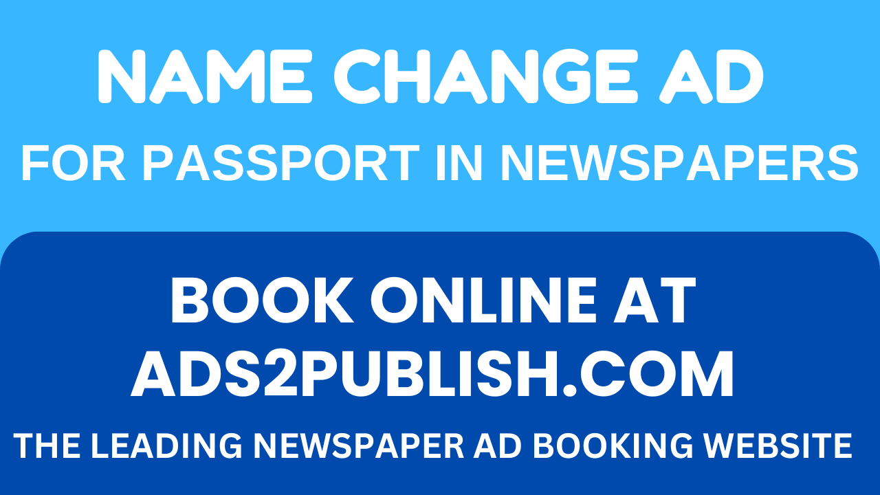 How to Book a Name Change Ad Online on Ads2Publish