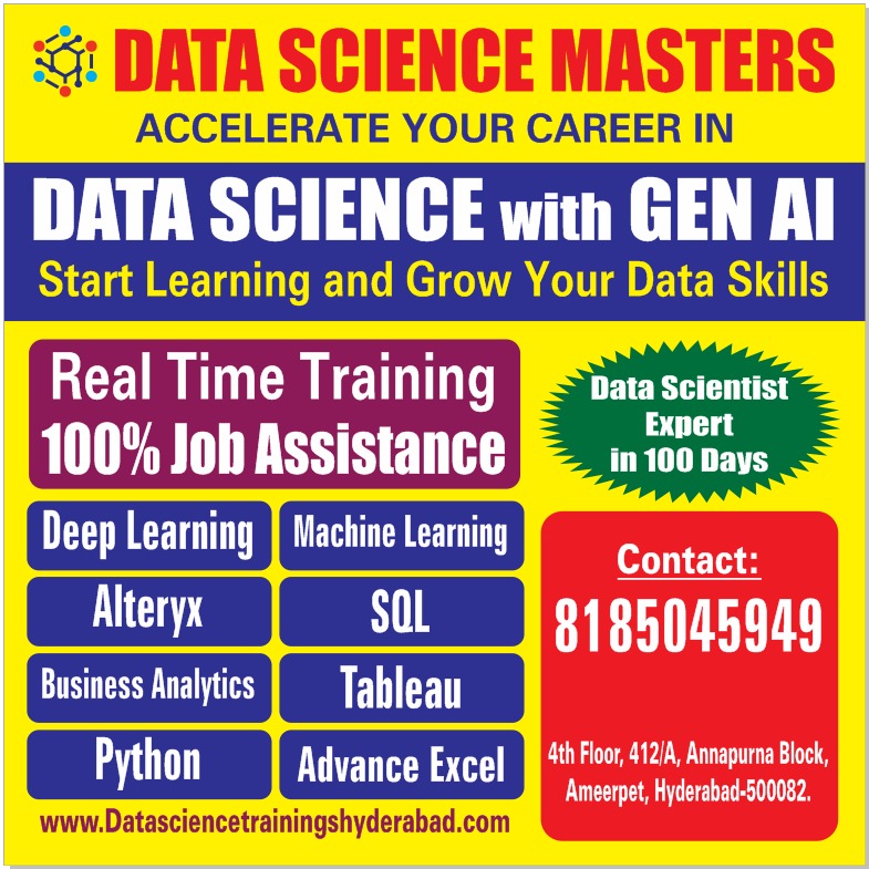 Call@8185045949.Data Science Masters-No.1 Data Science,Dl,Ml,AI,Gen AI Training institute in Hyderabad,Ameerpet,KPHB,Hi-tech City