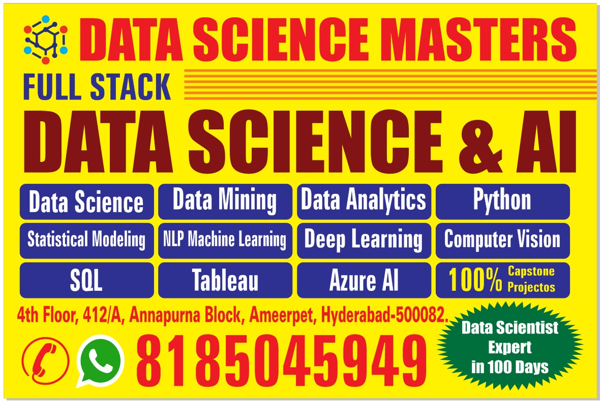Call@8185045949.Data Science Masters-No.1 Data Science,Dl,Ml,AI,Gen AI Training institute in Hyderabad,Ameerpet,KPHB,Hi-tech City