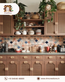 Rustic-Rattan-Kitchen-with-Earthy-Tones-Vintage-Charm