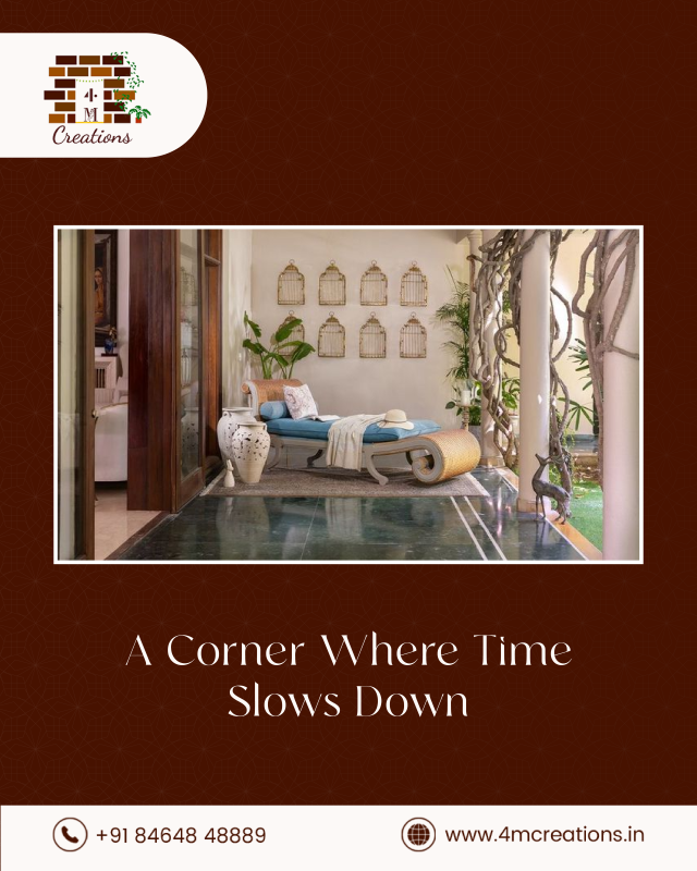 Serene Indoor Lounge with Rustic Charm and Natural Light