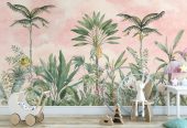 Charming Watercolour Pink Tropical Wallpaper – Perfect for Any Room!