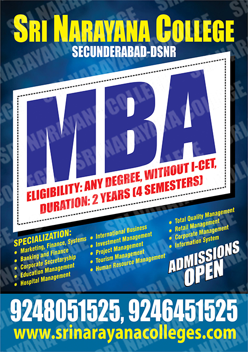MBA Distance College Hyderabad | www.srinarayanacolleges.com