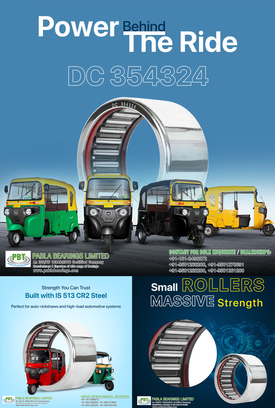 Needle Roller Bearings automobile ball bearings, Ball Racer Kit , Handle Bearing, Suspension Kit manufacturers exporters in Ludhiana Punjab india +91-9501268200, +91-9501278691 https://www.pablabearings.com