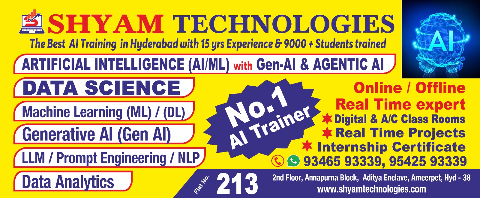 shyamtechnologies Artifical Intelliengence (AI/ML)course in Hyderabad