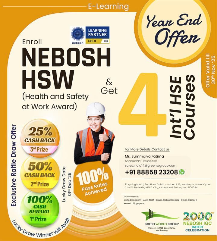 NEBOSH HSW E-Learning Course in Hyderabad
