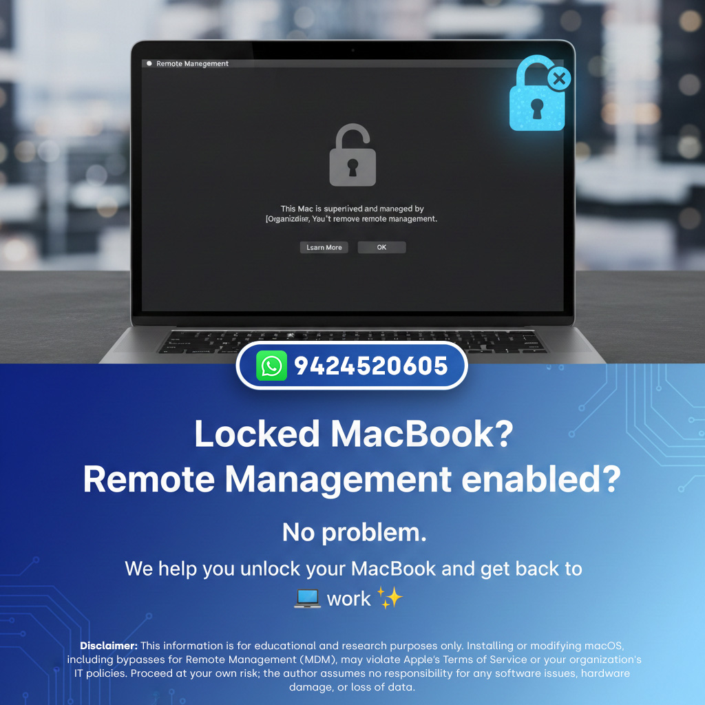 Macbook Bypass MDM Lock Service