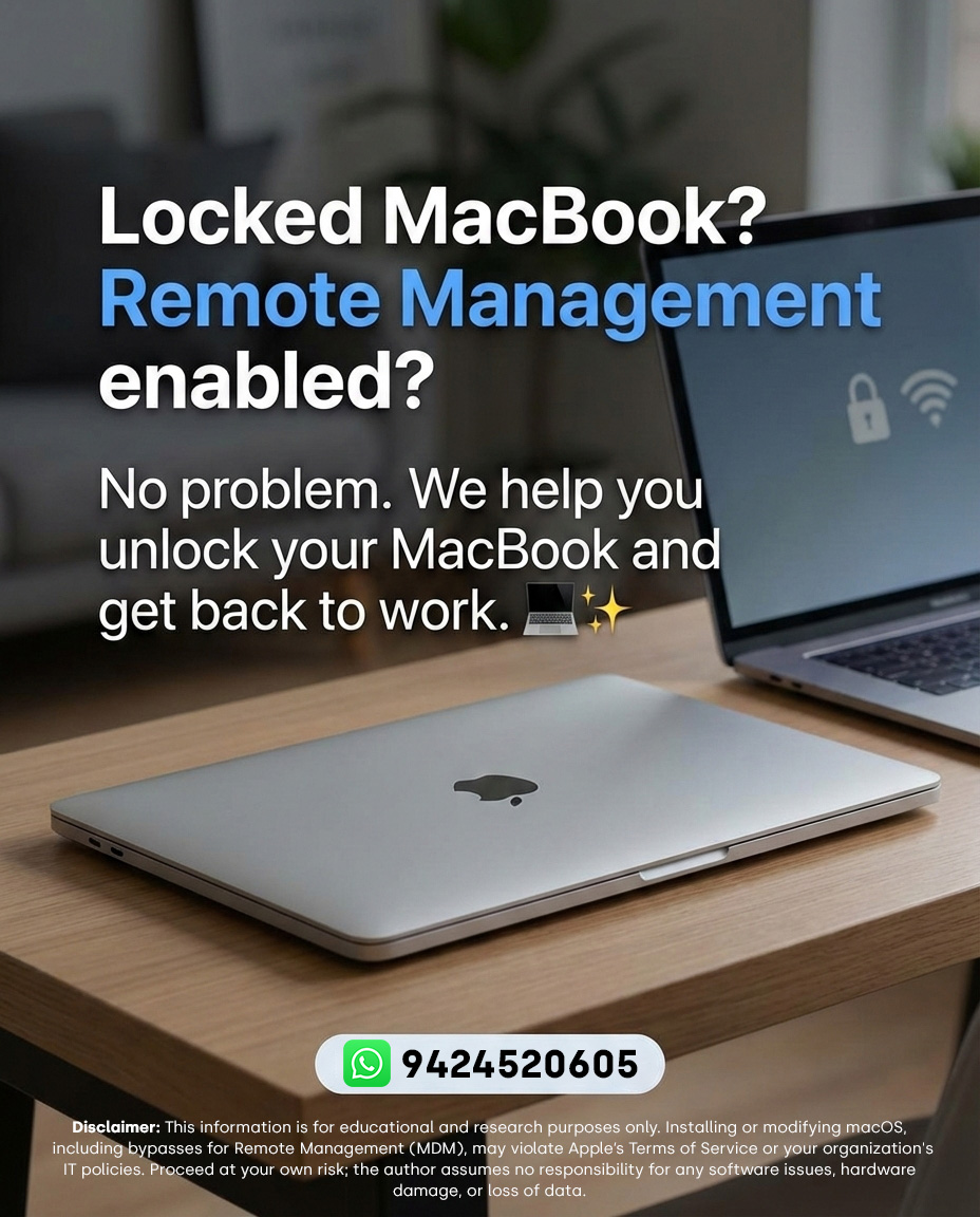 Macbook Bypass MDM Lock Service