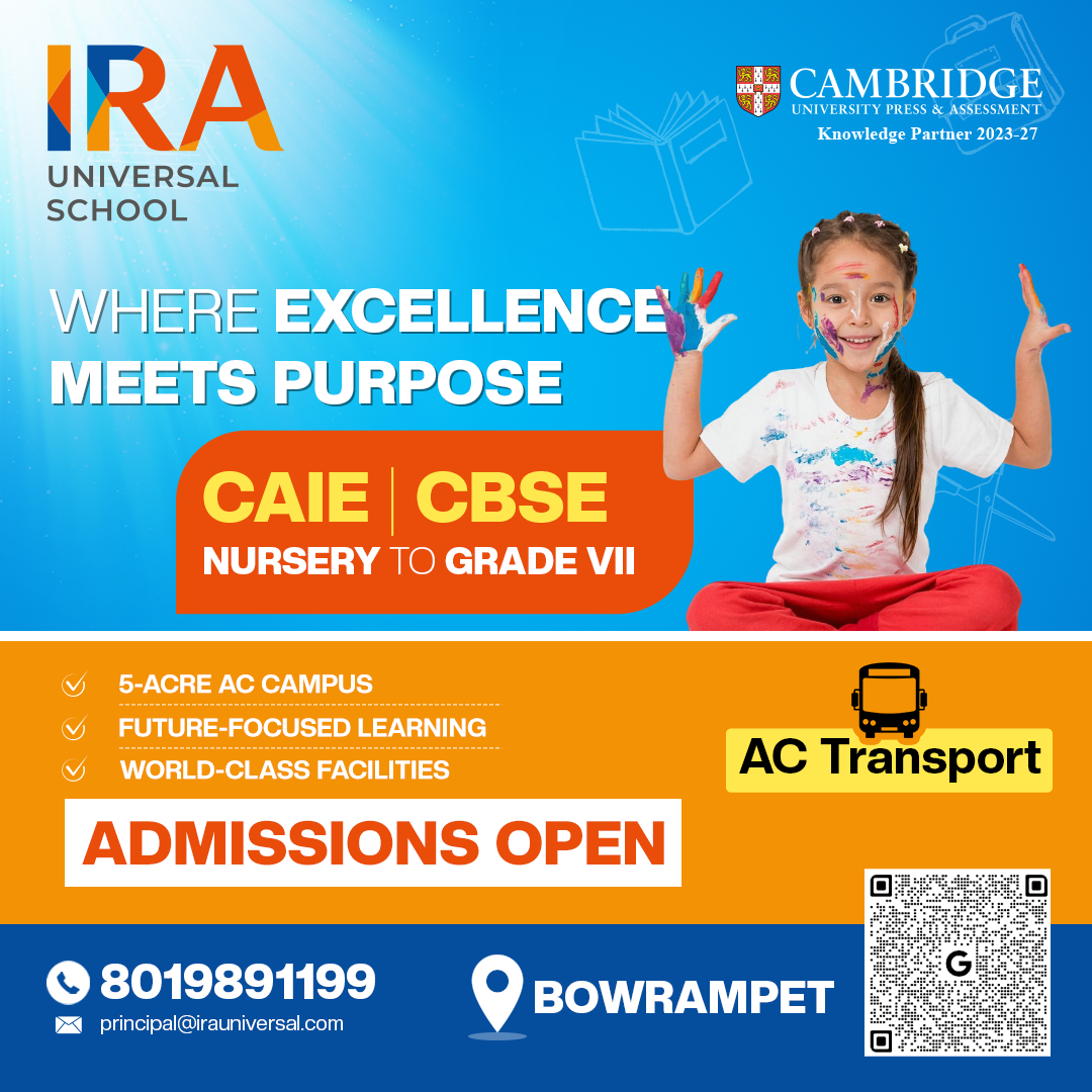 Best Cambridge School in Bowrampet | Best CBSE School in Bowrampet | IRA Universal