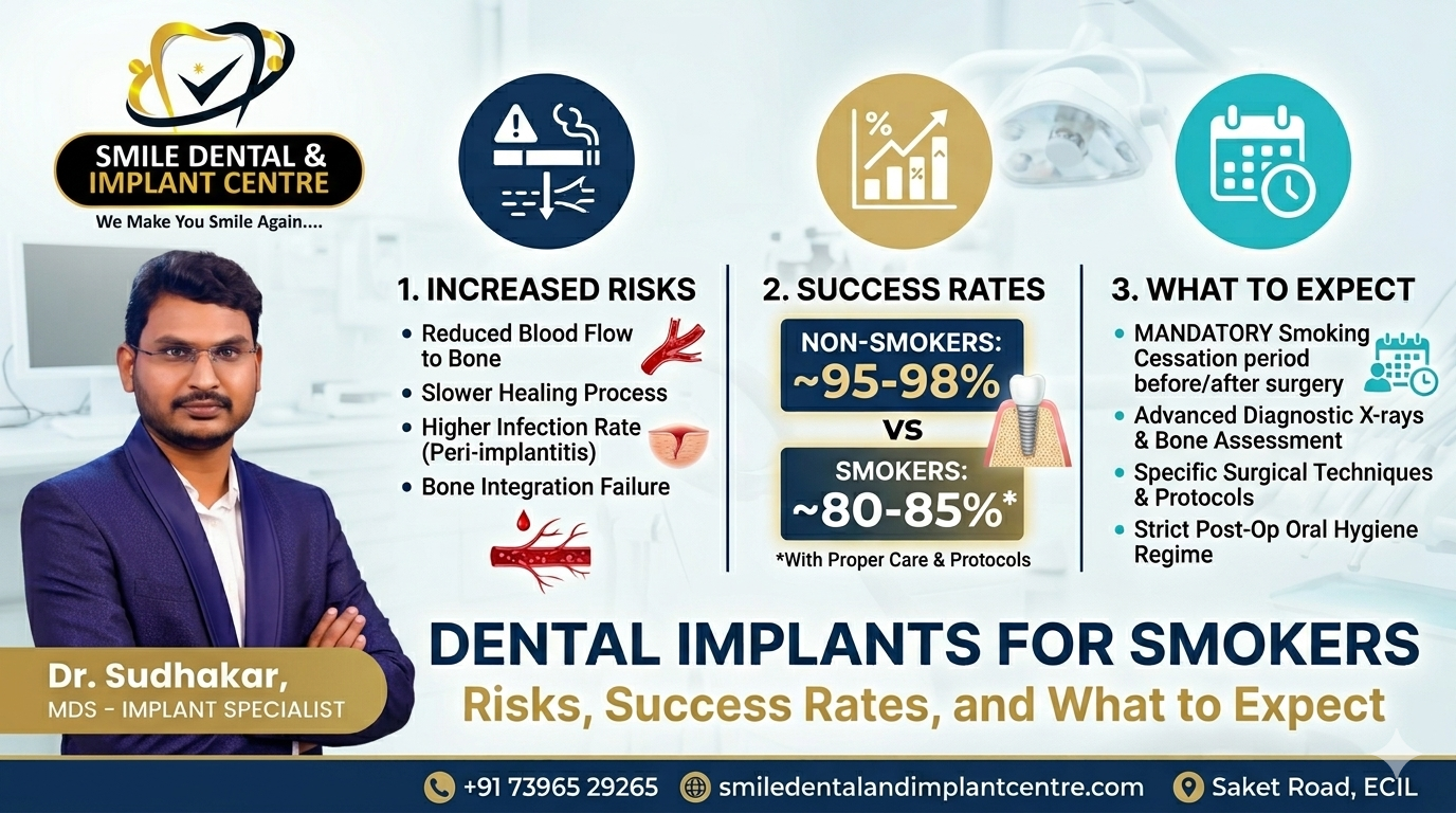DENTAL IMPLANTS FOR SMOKERS – EXPERT CARE AT SMILE DENTAL