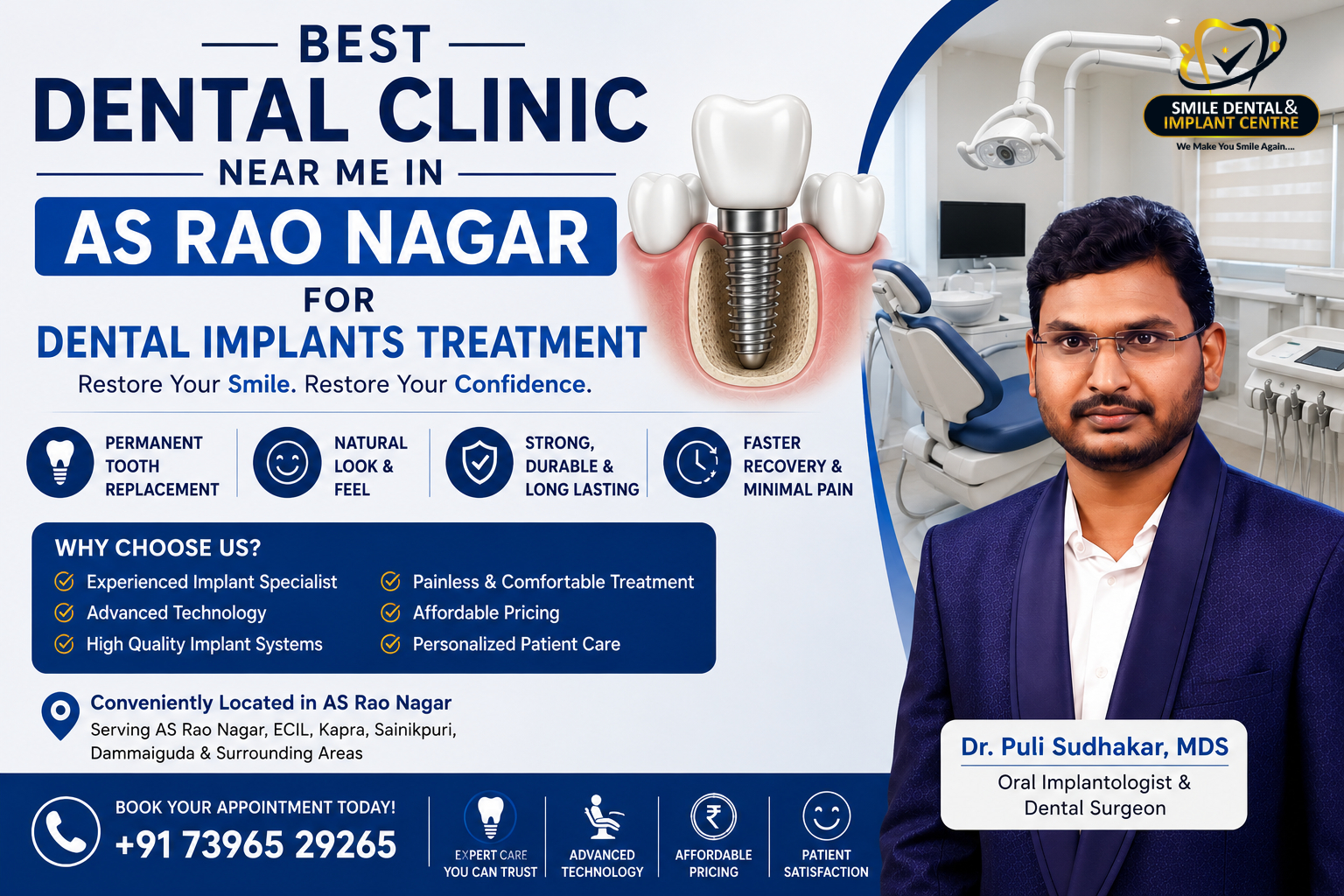 Best Dental Clinic for Dental Implants Near AS Rao Nagar